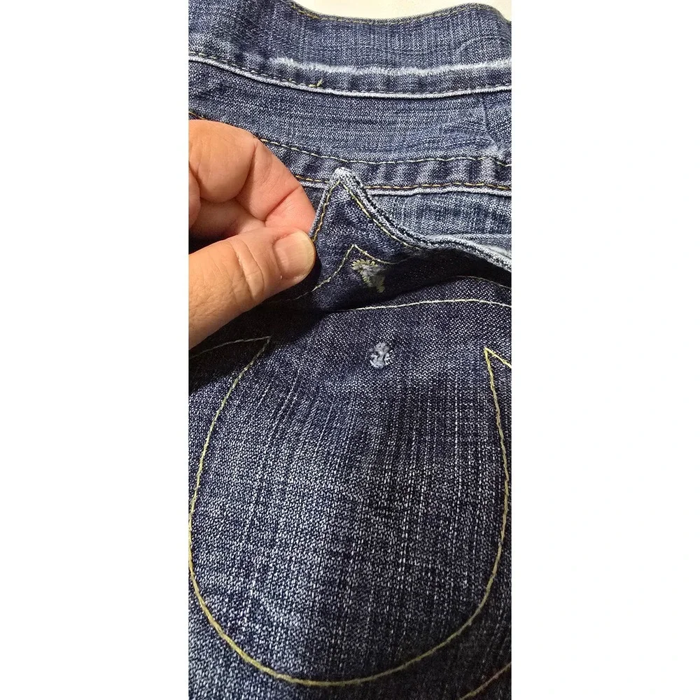 True Religion Mens Straight Leg Jeans Blue Medium Wash Made in USA Size 36